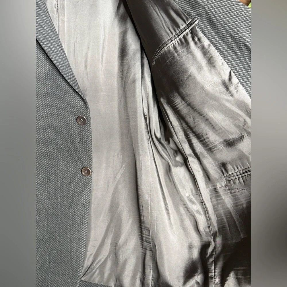 Vintage Armani Collezioni‎ Blazer Mens 46R Gray Italy Tailored Jacket